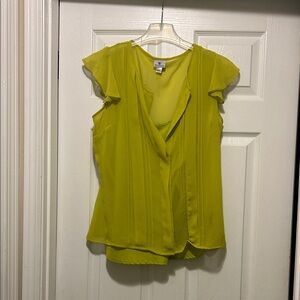 Vibrant Green Ruffle Sleeve Blouse